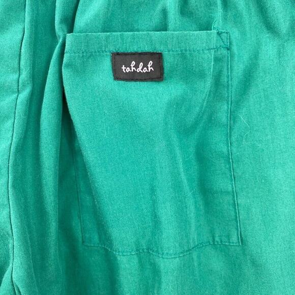 Tahdah Scrub Pants Womens Small Green Drawstring Split Leg Healthcare Uniform - Picture 5 of 13